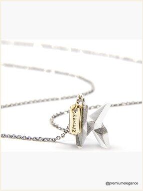 14K Gold Plated Initial Necklace, Adjustable Chain 14-24", Personalized Pendant